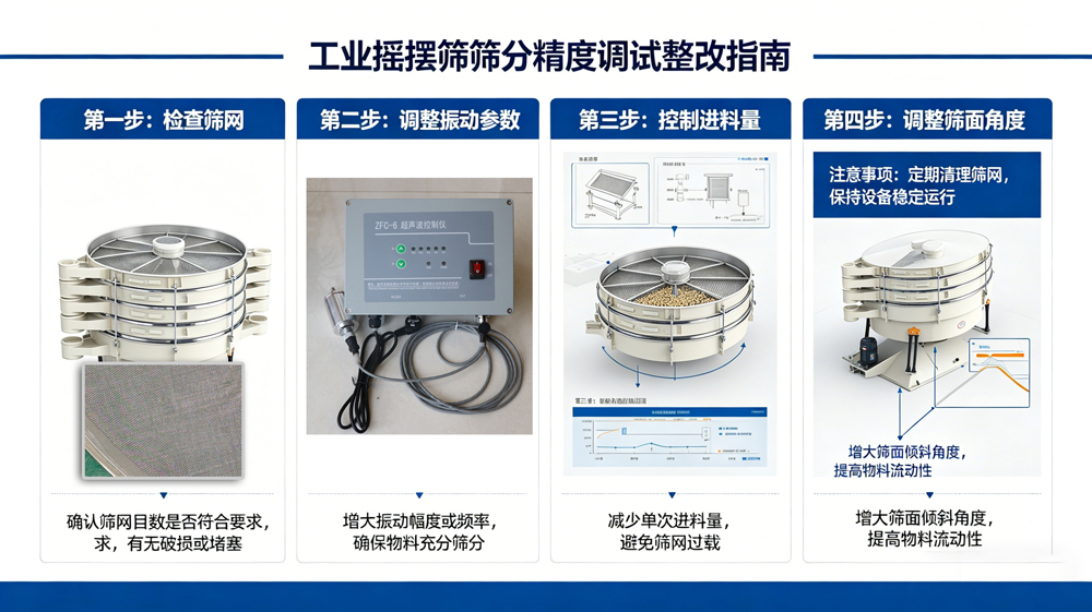 工業(yè)搖擺篩篩分精度不達(dá)標(biāo)怎么調(diào)試整改