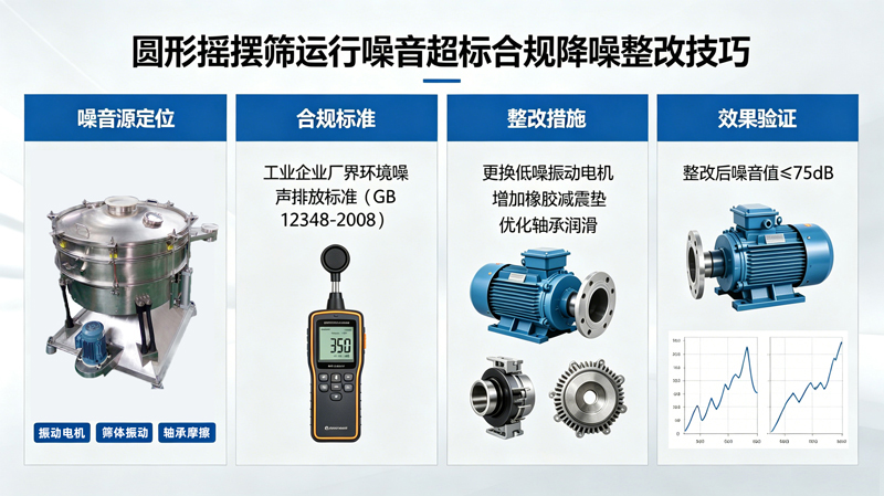 圓形搖擺篩運(yùn)行噪音超標(biāo)合規(guī)降噪整改技巧