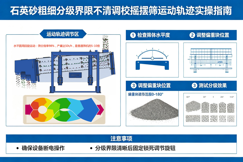 石英砂粗細(xì)分級(jí)界限不清調(diào)校搖擺篩運(yùn)動(dòng)軌跡實(shí)操指南