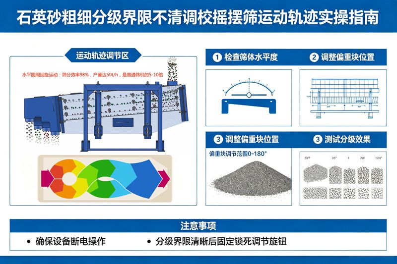 石英砂粗細(xì)分級(jí)界限不清調(diào)校搖擺篩運(yùn)動(dòng)軌跡實(shí)操指南