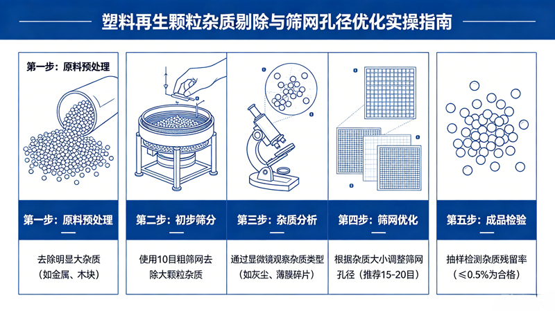 塑料再生顆粒雜質(zhì)剔除不干凈？篩網(wǎng)孔徑優(yōu)化實(shí)操指南