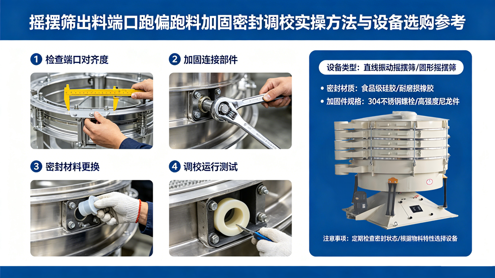 搖擺篩出料端口跑偏跑料加固密封調(diào)校實(shí)操方法與設(shè)備選購(gòu)參考