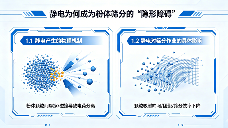 粉體靜電吸附抱團(tuán)怎么徹底消除篩分靜電