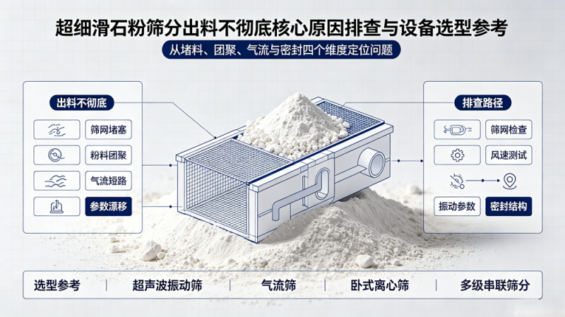 超細(xì)滑石粉篩分出料不徹底核心原因排查與設(shè)備選型參考