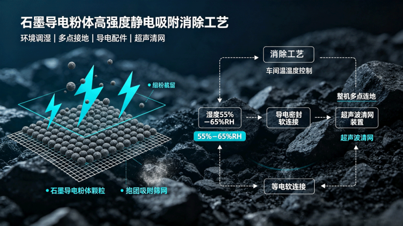 石墨導(dǎo)電粉體高強(qiáng)度靜電吸附專項(xiàng)消除工藝與設(shè)備選型參考